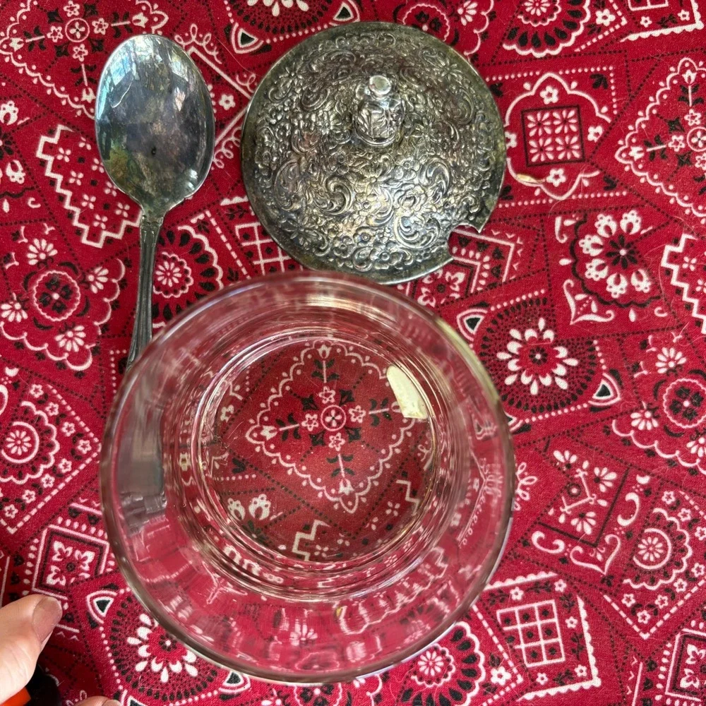 Silver Plated Collection Sugar Bowl w/Spoon Serving Spoins Salt/Pepper Shakers